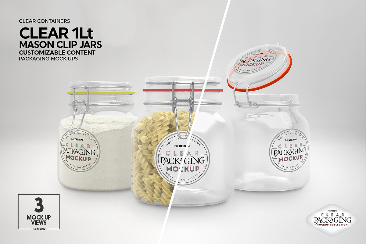 10 Clear Container Packaging Mockups, a Cups & Container Mockup by INCDesign (Photo 2 of 20)