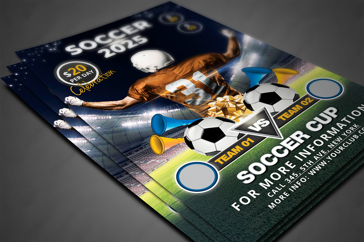 Football Flyer Templates, a Flyer Template by AfzaalGraphics (Photo 3 of 4)