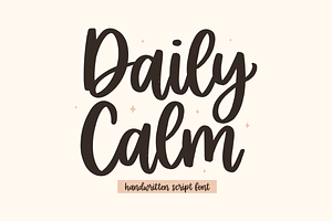 Daily Calm - Handwritten Script Font