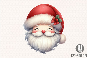 Cute Christmas Santa PNG, an Illustration by Designking