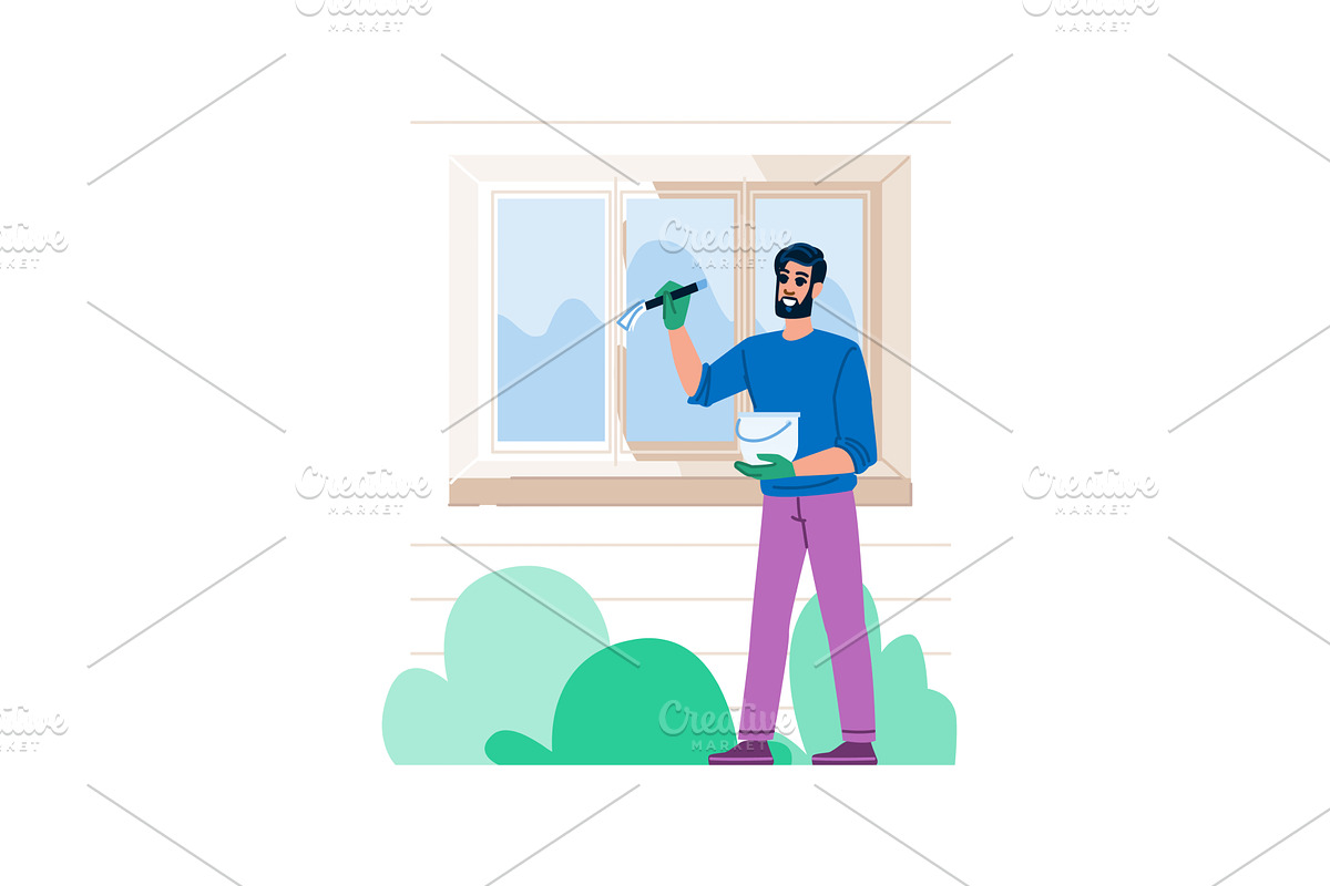 Painter holding paint bucket and, an Object Illustration by pikepicture