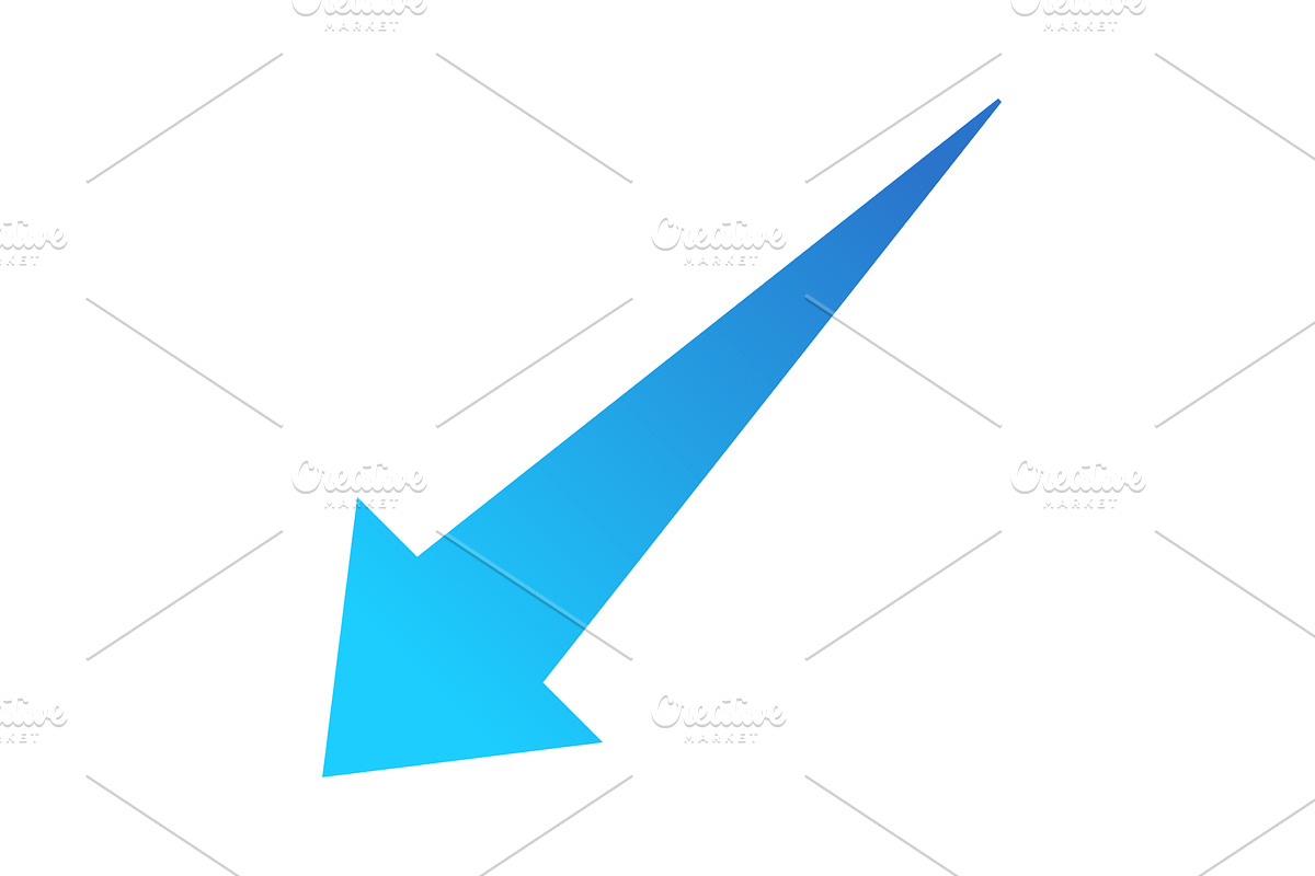 Blue arrow icon, pointing left, an Object Illustration by Things for designers