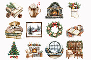 Cozy Christmas Reading Clipart, a Seasonal Illustration by Design Market (Thumbnail 4 of 5)