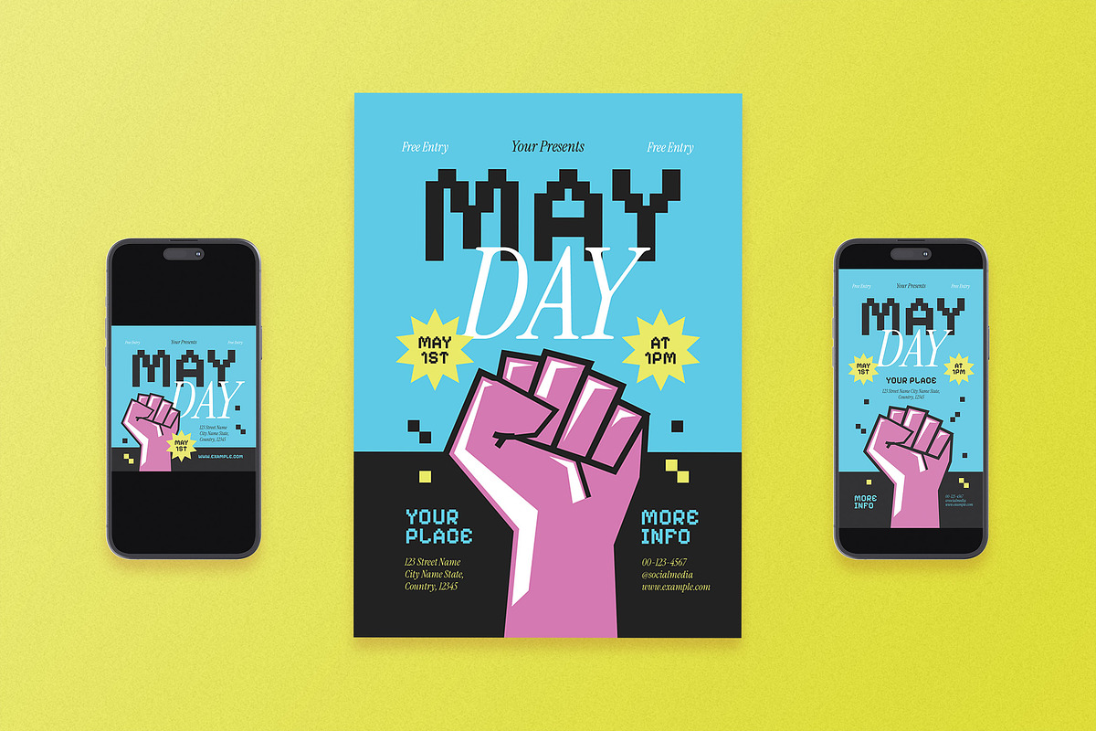 May Day Flyer Set, a Flyer Template by Aiyari Graphic (Photo 1 of 3)