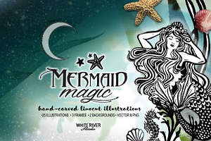 Mermaid Magic Linocuts
