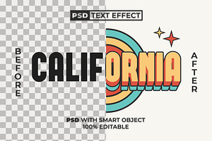 California Text Effect Retro Style