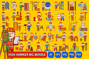 Man Worker Big Bundle Vector Art, an Object Graphic by MEDZ (Thumbnail 1 of 9)