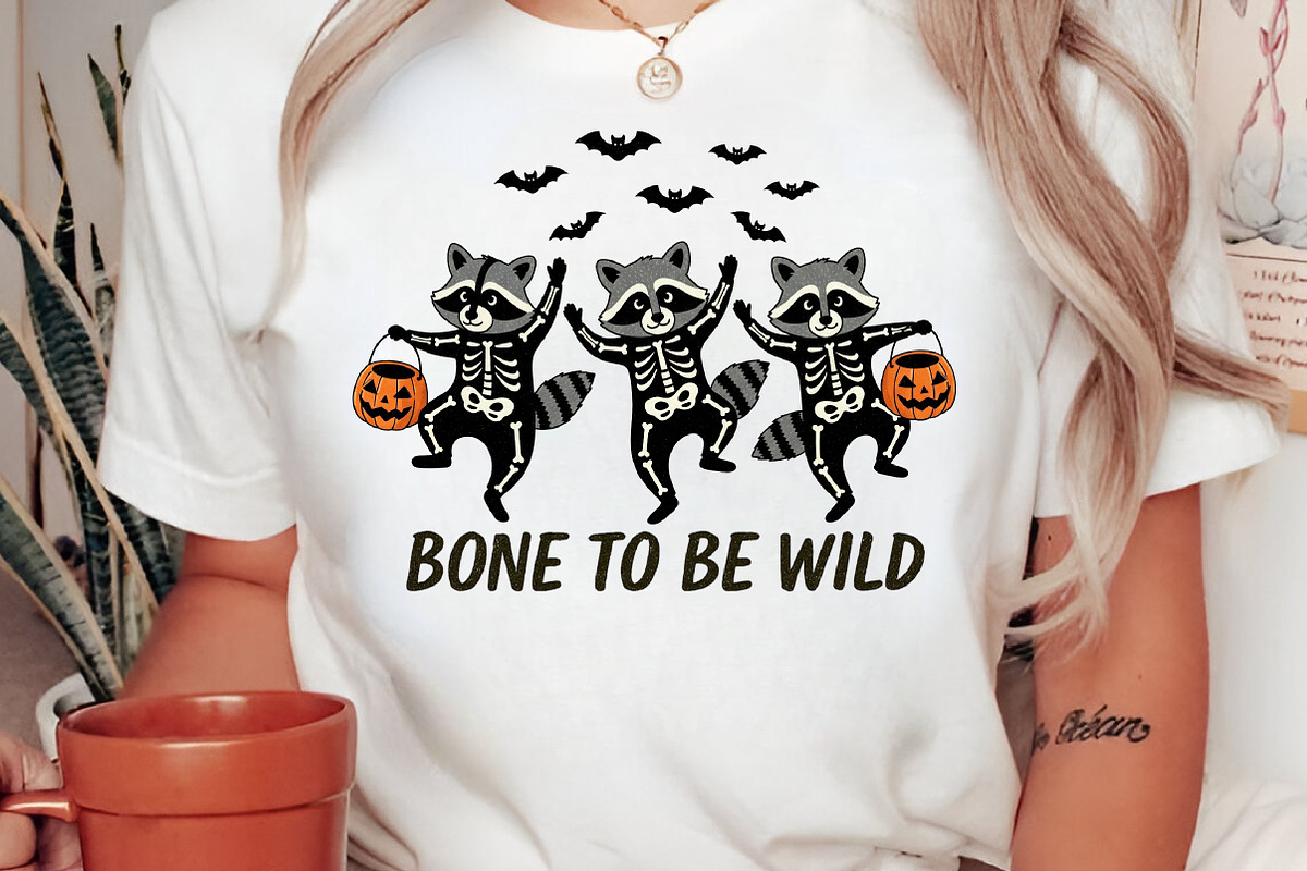 Funny Halloween Skeleton Raccoon Png, an Illustration by Craft Nest (Photo 2 of 6)