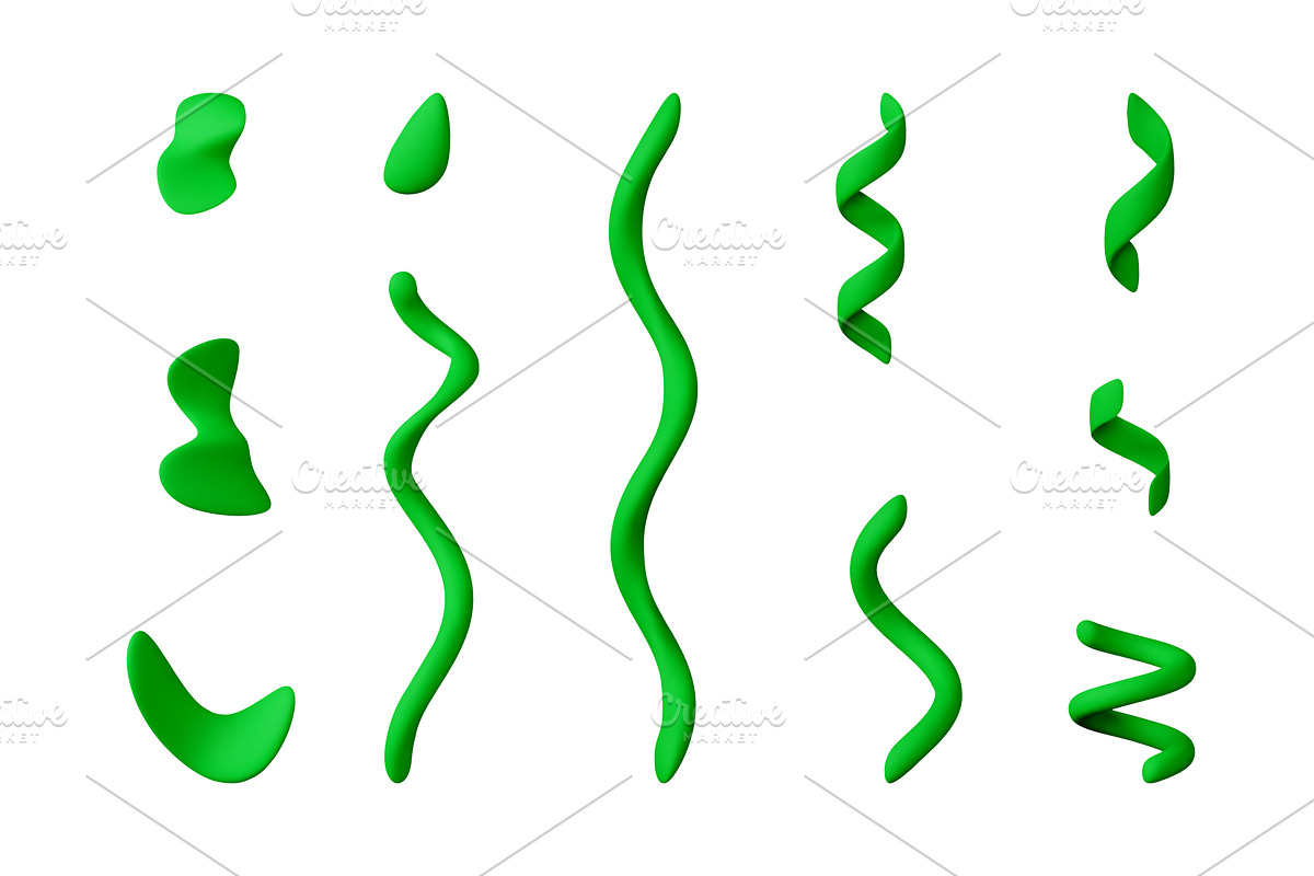 3d render of green abstract confetti, an Illustration by Abscent