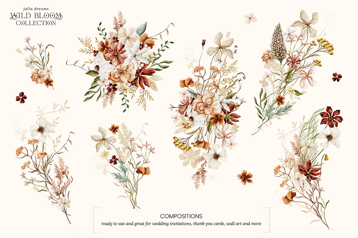 Wild Bloom Watercolor Collection, an Illustration by Julia Dreams (Photo 5 of 10)