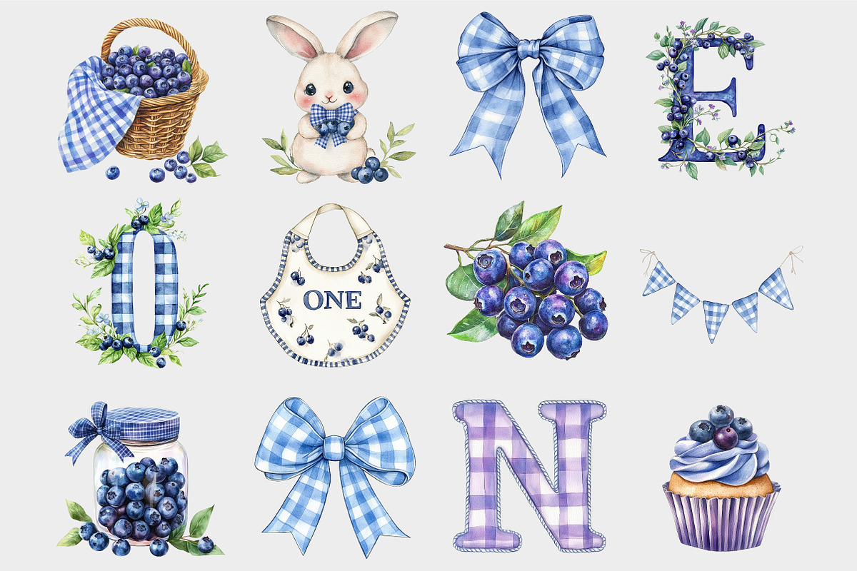 Watercolor Berry First Birthday Clip, a Seasonal Illustration by Design Market (Photo 5 of 5)