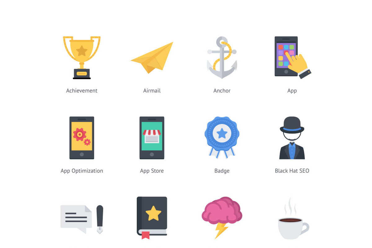 The Flat SEO & Business Icons 100 preview 3