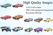Retro Muscle Car Art Pack, an Illustration by Craft Nest (Thumbnail 2 of 6)
