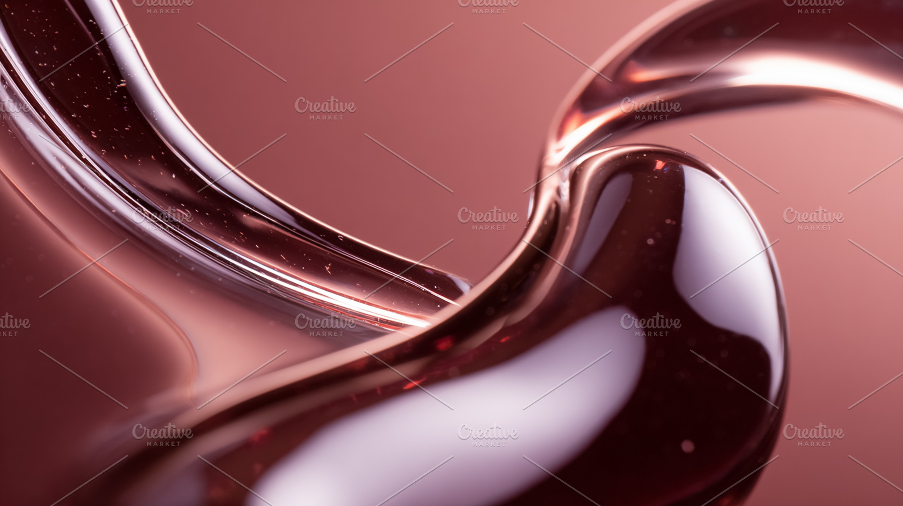 Liquid rose gold abstract movement creating a shiny luxurious backdrop with swi, a Photo by Studio ANNA