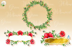 Scarlet Poppy Set 18 Clipart