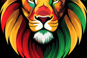 Rasta Lion with Reggae Colors, an Animal Photo by angellodeco