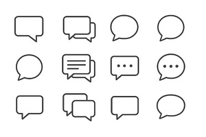 Collection of various speech bubbles, an Illustration by ZinetroN