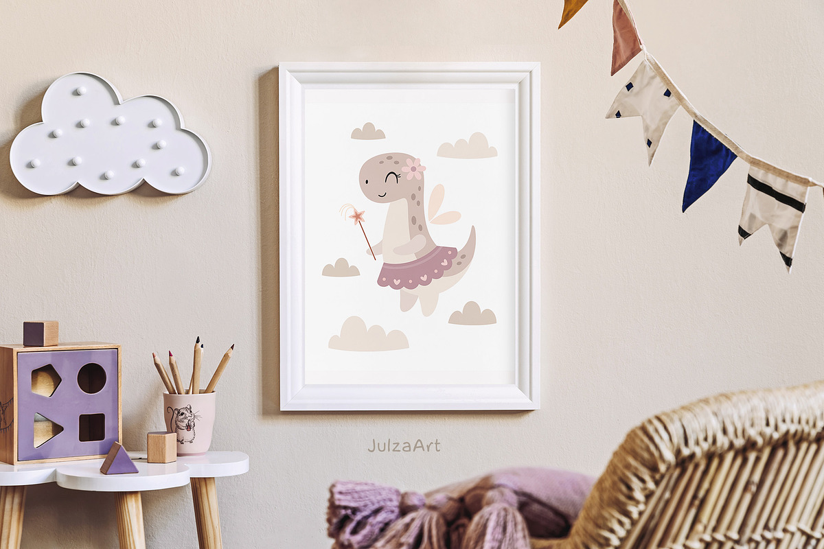 Dinosaur girl collection, an Animal Illustration by JulzaArt (Photo 4 of 9)