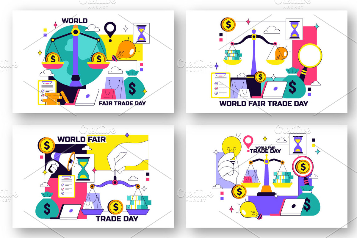10 World Fair Trade Day Illustration, a Finance Illustration by denayunebgt (Photo 3 of 4)