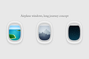 Airplane windows, vacation journey, an Object Illustration by odpium (Thumbnail 1 of 4)