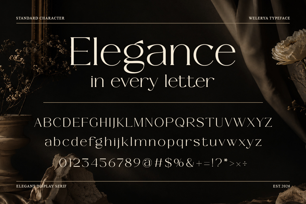 Welerya - Elegant Display Serif, a Serif Font by Muflieart (Photo 6 of 8)