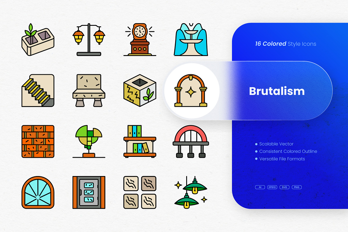 Brutalism Colored Icons, an Outline Icon by cidcud_graphic