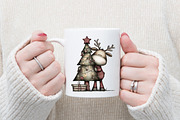Funny Christmas Reindeer Clipart, an Illustration by designcity5 (Thumbnail 4 of 5)