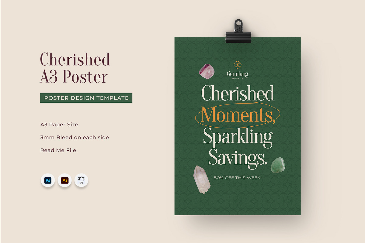 Cherished - Poster Template, a Poster Template by Fannan Studio (Photo 1 of 3)