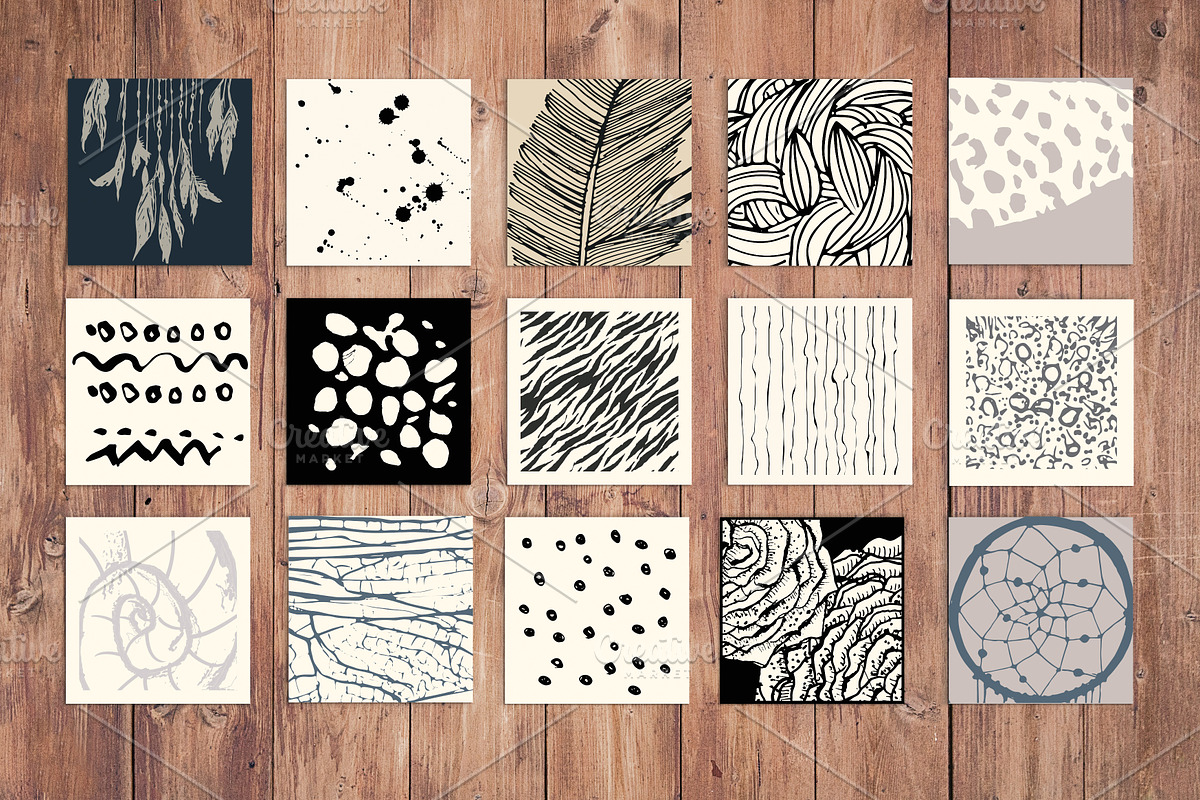 Creative illustrations set, a Texture Graphic by Julia Bilenko