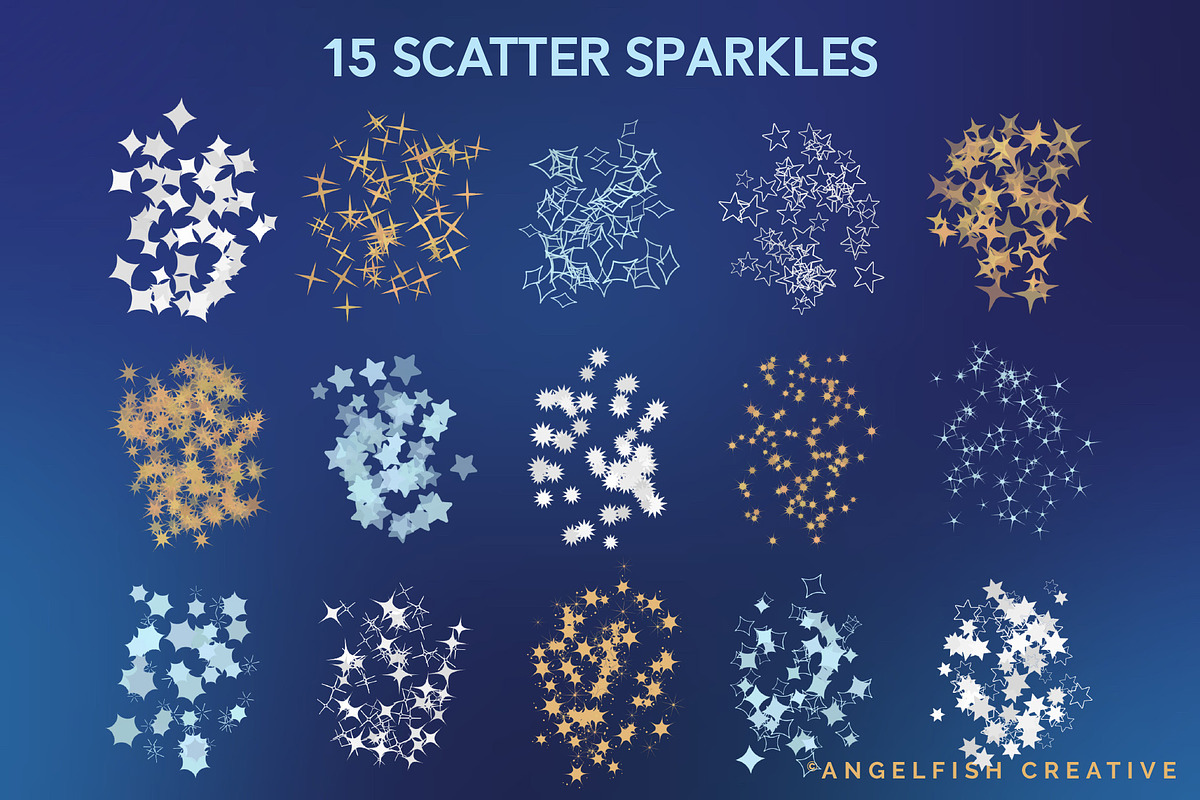 Sparkle & Star Brushes for Procreate, a Brush Add-On by AngelfishCreative (Photo 5 of 6)