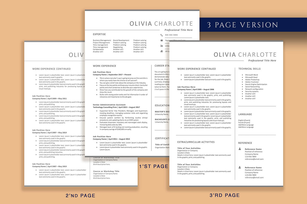 Professional Resume Template Word, a Resume Template by VictoriousVita (Photo 4 of 8)