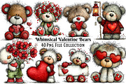 Whimsical Valentines Bear Clipart, an Illustration by Dream Creation (Thumbnail 1 of 6)