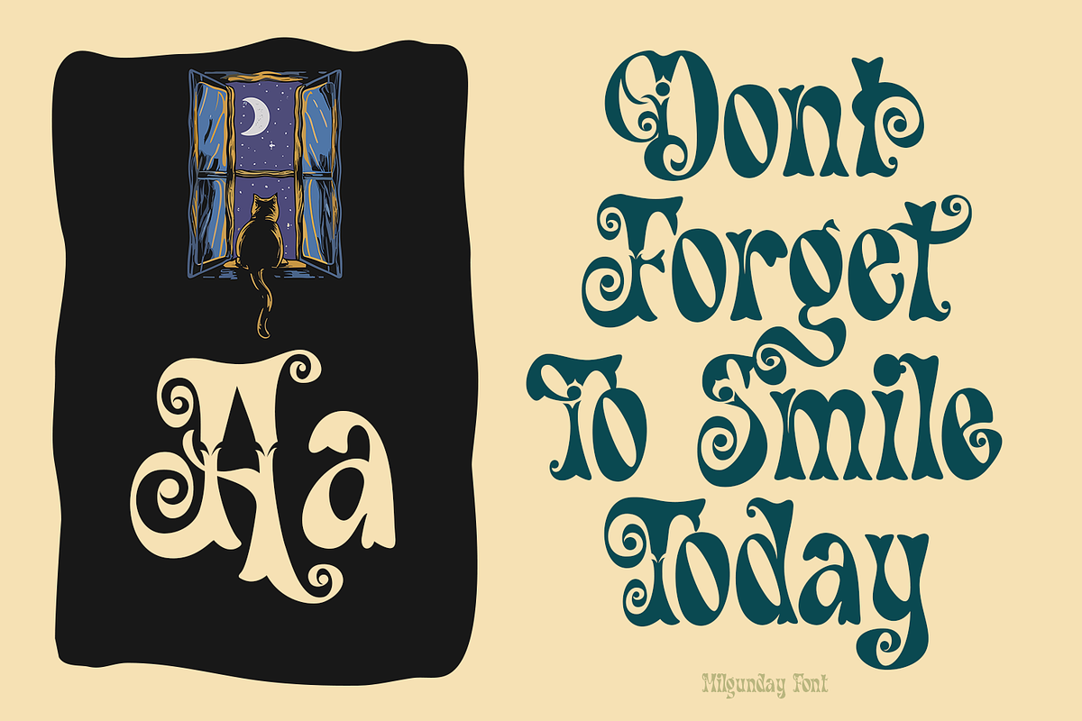 Milgunday Vintage Font, a Blackletter Font by madeDeduk (Photo 8 of 10)