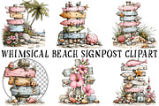 Whimsical Beach Signpost Clipart, an Illustration by OK Design (Thumbnail 2 of 6)