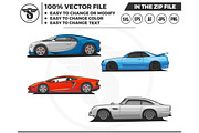 sport car illustration vector, a Transportation Illustration by slLametDesigns (Thumbnail 1 of 5)