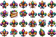 Fleur De Lis for Mardi Gras Clipart, an Illustration by Sublimation Artist (Thumbnail 2 of 6)
