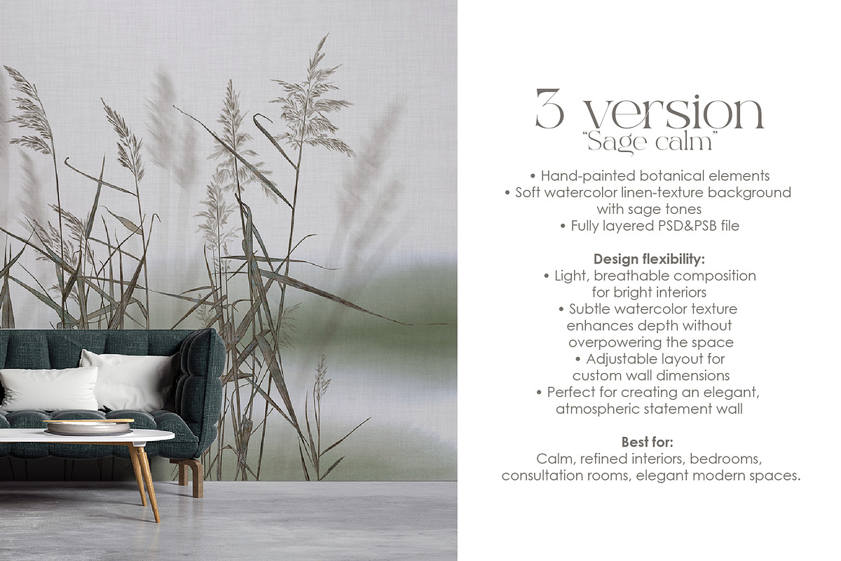 Silent meadow – botanical wall mural, a Wallpaper Graphic by Timofi Art (Photo 9 of 12)
