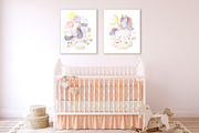 Watercolor Cute Rainbow Unicorns, a Decorative Illustration by Elena Medvedeva (Thumbnail 6 of 6)