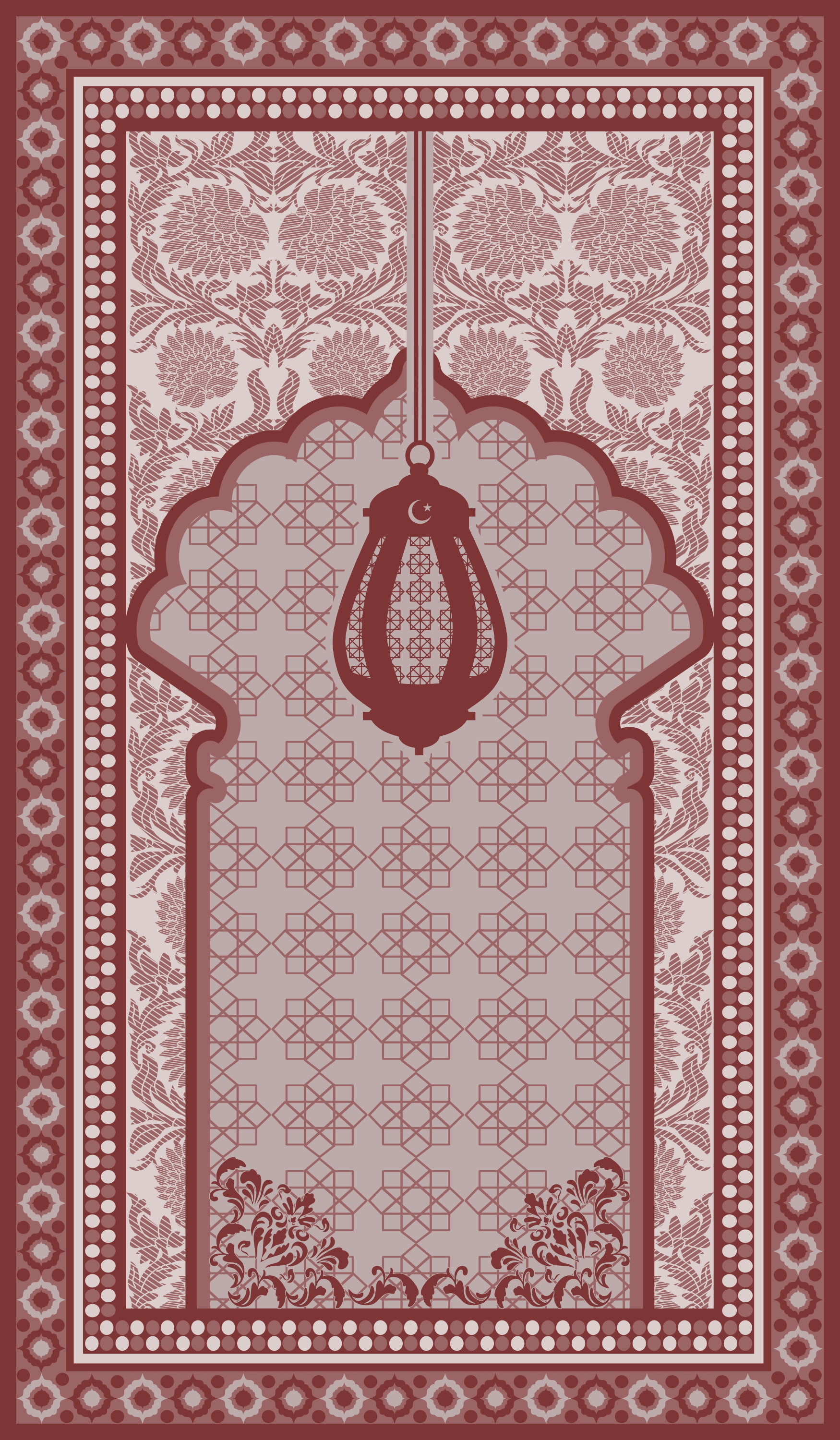 floral Muslim rug