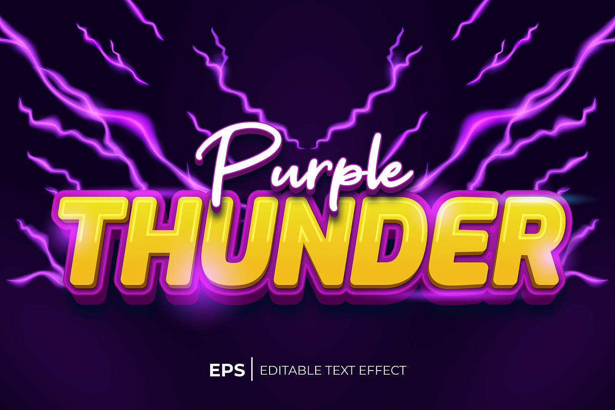 Purple thunder text effect, a Layer Style Add-On by Semu Creative