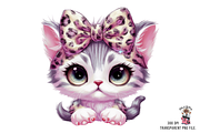 Kitten with Leopard Bow PNG Bundle, a Graphic by Clipart Bloom (Thumbnail 6 of 11)