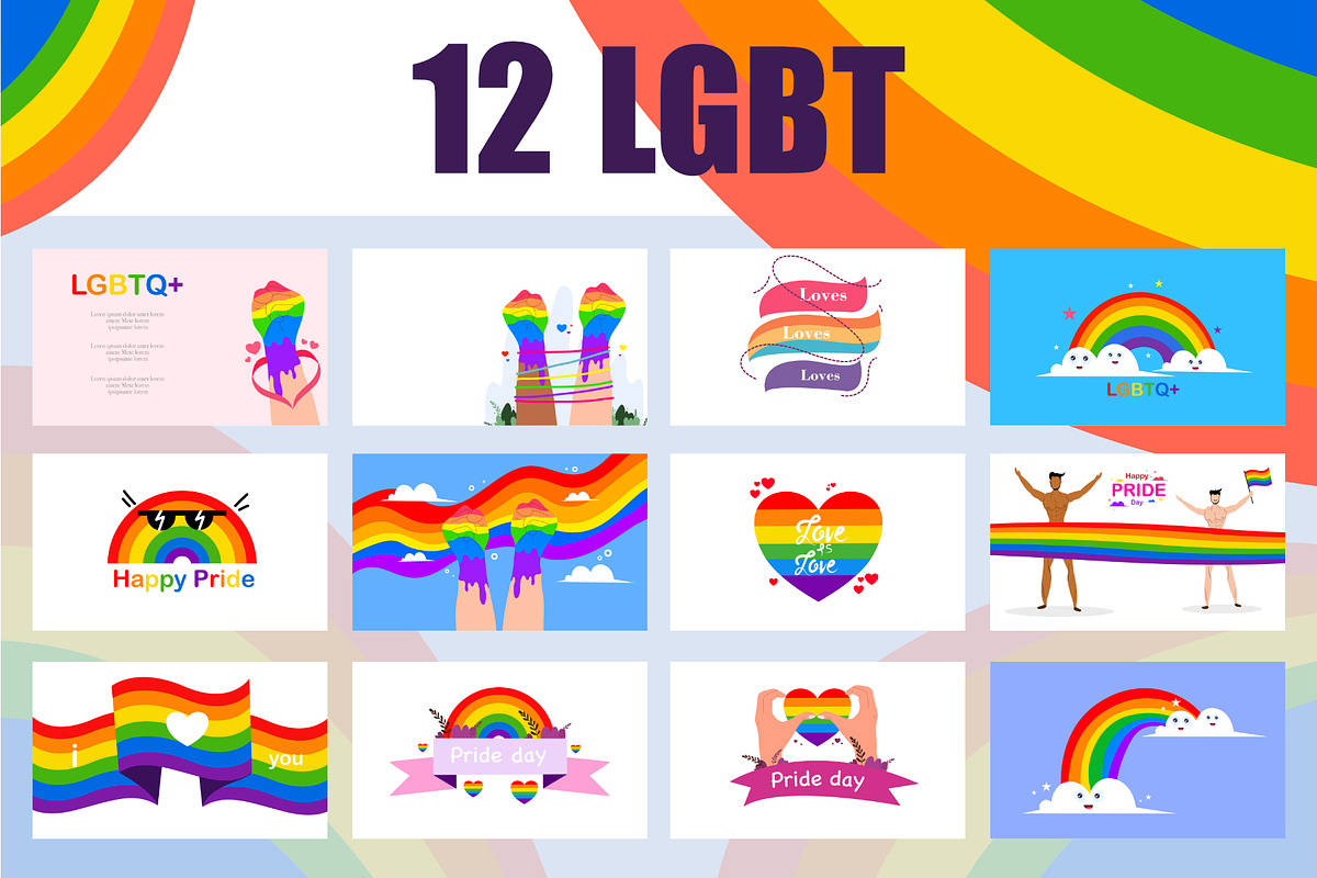 LGBT background vector, a Seasonal Illustration by foxndeer (Photo 1 of 4)