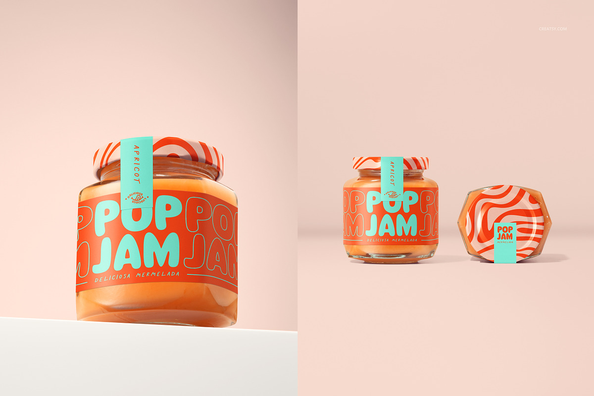 Persimmon Jam Jar Mockup Set, a Cups & Container Mockup by creatsy5 (Photo 6 of 12)