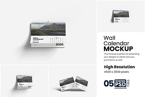 Wall Calendar Mockup, a Product Mockup by bimockup