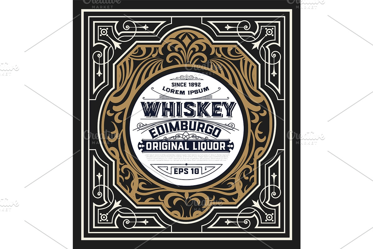 Old label design, a Decorative Illustration by OneVectorStock