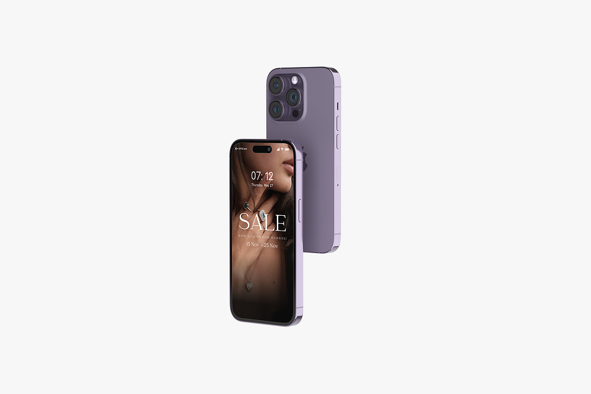 iPhone 14 Pro Mockup Set, an iPhone Mockup by zuhraabdullah (Photo 4 of 11)