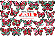 Crochet Valentines Butterfly Png Cli, an Illustration by cherrydesign (Thumbnail 1 of 4)