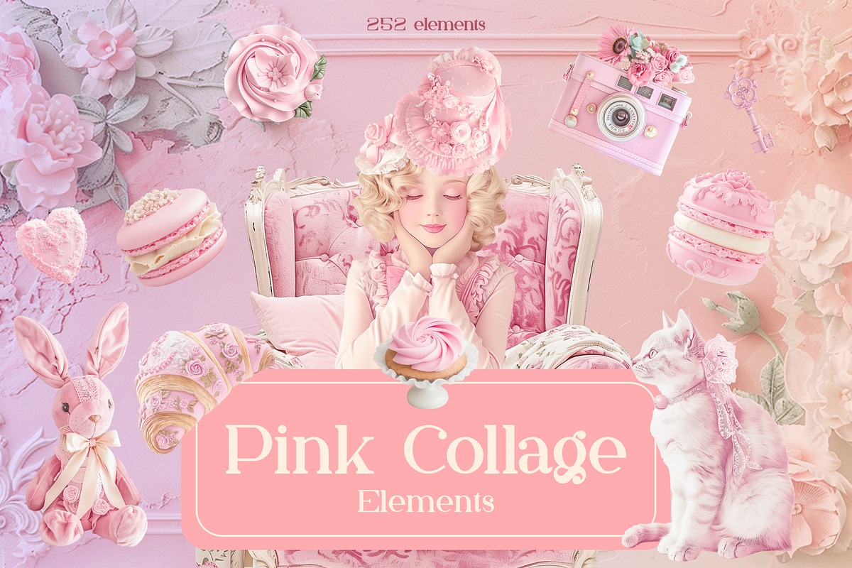Pink Collage elements, an Object Graphic by JulsIst (Photo 1 of 11)