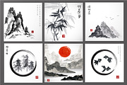 Japanese ink painting sumi-e, part 2, an Illustration by Elina_Li (Thumbnail 3 of 11)