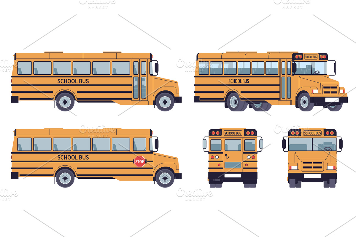 Yellow school bus. Vehicle for group, a Transportation Illustration by YummyBuum